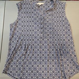 Westport Blue and White Patterned Casual Shirt (4c11)